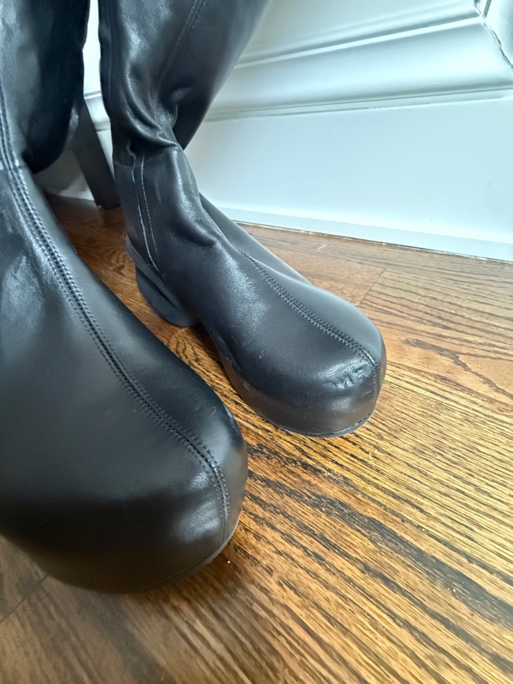 GIVENCHY G-Clog Lambskin Black Leather Over-the-knee Vouge Runway Boots Size 35 - Picture 13 of 16